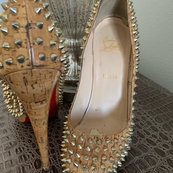 Christian Louboutin Gold Spike heels - Picture 2 of 4